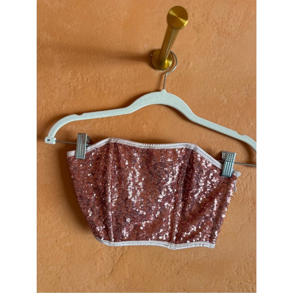 Victoria’s Secret Pink Sequin Festival Corset Top Small